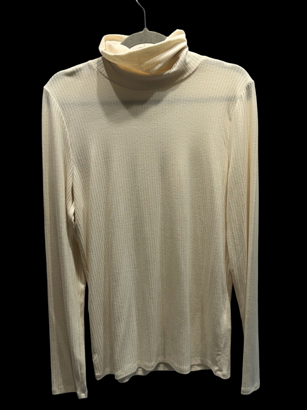 Madewell Ivory/Cream Ribbed Long Sleeve Turtleneck Top L